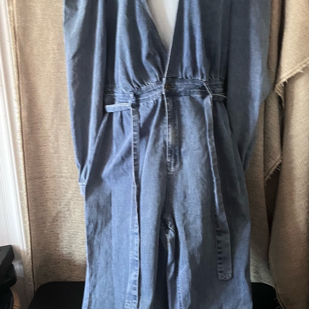 Fashion Nova Light Blue Denim Overalls